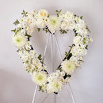 White flowers heart wreath