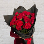 red rose bouquet featuring 25 red premium red roses