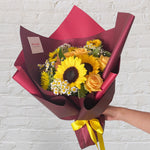yummy yellow bouquet featuring seasonal flowers