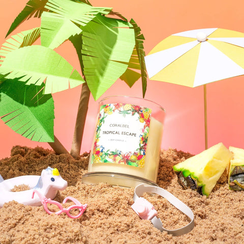 Tropical Escape Soy Candle by Coralbel. Premium 100% soy wax candles made in Sydney.