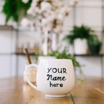 Personalised quote white round mug