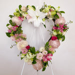 Soft Pink flowers hearth wreath