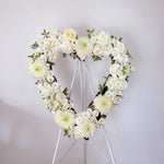 White flowers heart wreath