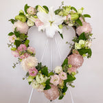 Soft Pastel flowers heart wreath