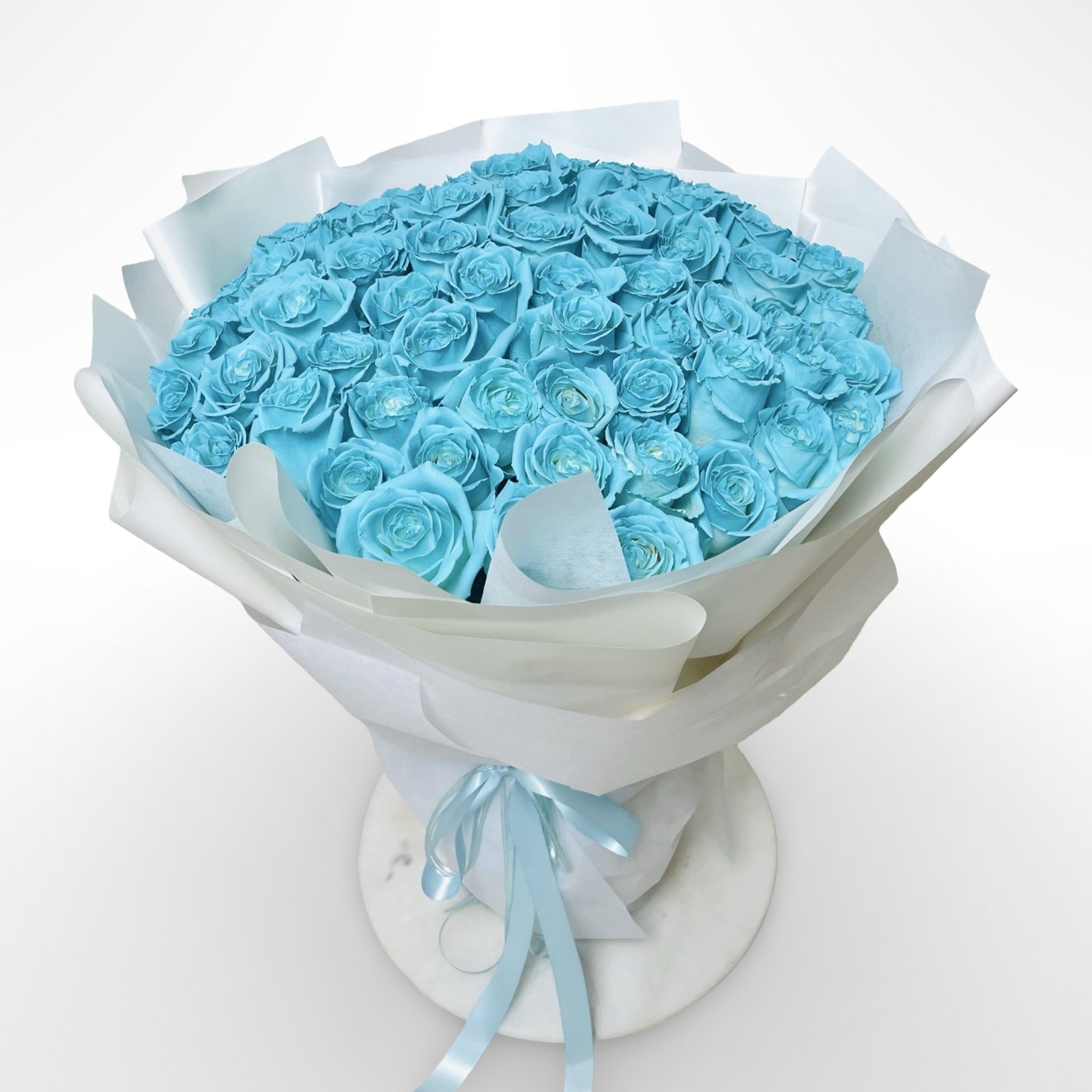 Blue Bucket Roses Blue Roses Bouquet