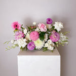 Events & Party Table Long Centrepiece featuring seasonal flowers. perfect for parties, events and special occasions. 