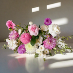 Events & Party Table Long Centrepiece featuring seasonal flowers. perfect for parties, events and special occasions. 