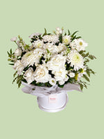 Ivory White Round Bloom Box