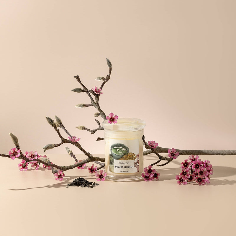Sakura Garden Soy Candle by Coralbel. Premium 100% soy wax candles made in Sydney. 