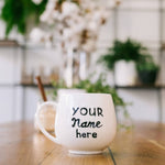 Personalised name white round mug