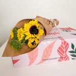 Beautiful Single Variety Flower bouquets with sunflowers. Free flower delivery Sydney. Sydney Florist. Bouqie Flower subscription. 